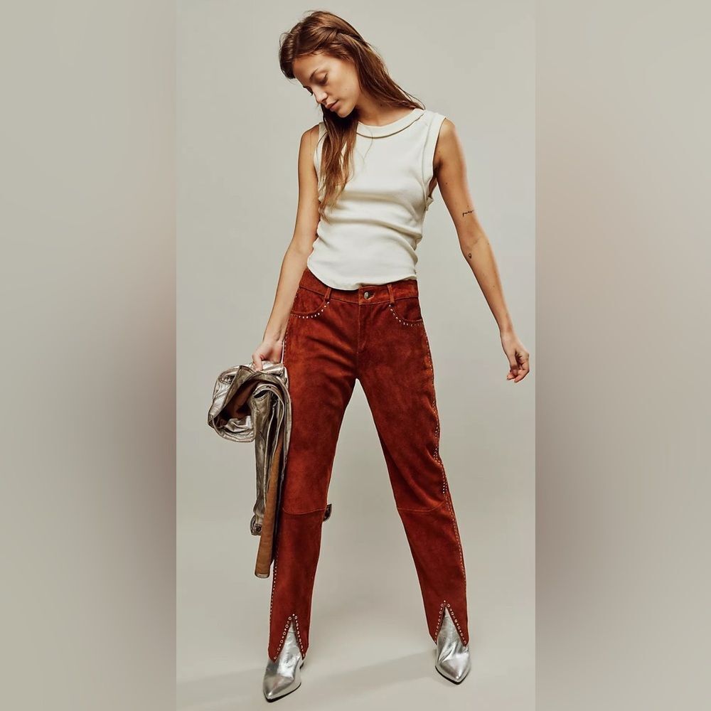 New Muubaa x FP Studded Suede Pants. Size 0